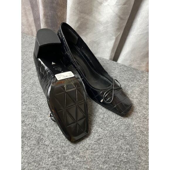 SCHUTZ Arissa Pump Black Croc Emboss Leather Size 6.5B NWT - Picture 8 of 9